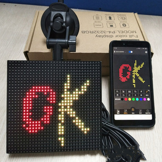 ¡Pantalla LED de Coche con Emoticonos Bluetooth a Todo Color! 🚗🌈 Herramienta Innovadora para una Comunicación Divertida y Expresiva 🌟 Control Fácil a través de Bluetooth 📱✨