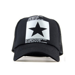 Gorra De Malla Con Estampado De Estrella De Cinco Puntas, Para Hombre, Gorra De Malla Con Visera Para El Sol