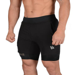 Shorts dobles de secado rápido para hombre