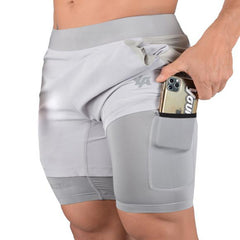 Shorts dobles de secado rápido para hombre