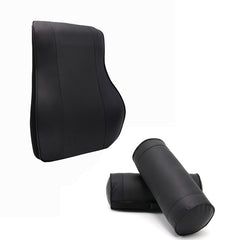 Almohada cilíndrica de cuero para asiento de coche