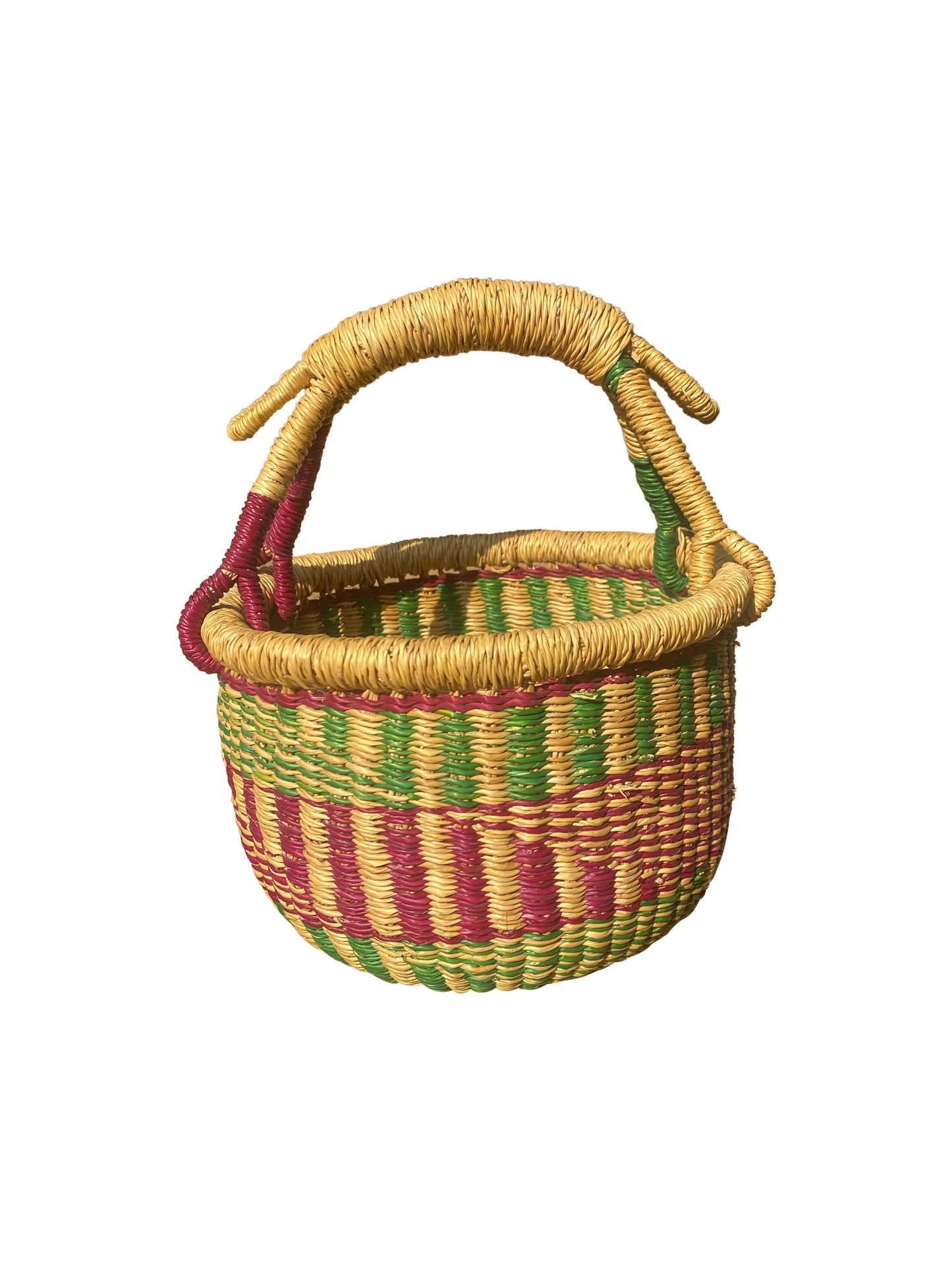 Marktkorb aus Elefantengras – Handgefertigt (Ø 22 × 25 cm)