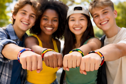 "Global Vibes" 5er Set handgefertigte Länderflaggen Armbänder aus Ghana