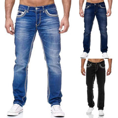 Pantalones vaqueros con bolsillos para hombre, pantalones rectos informales de negocios, ropa de calle diaria, ropa para hombre