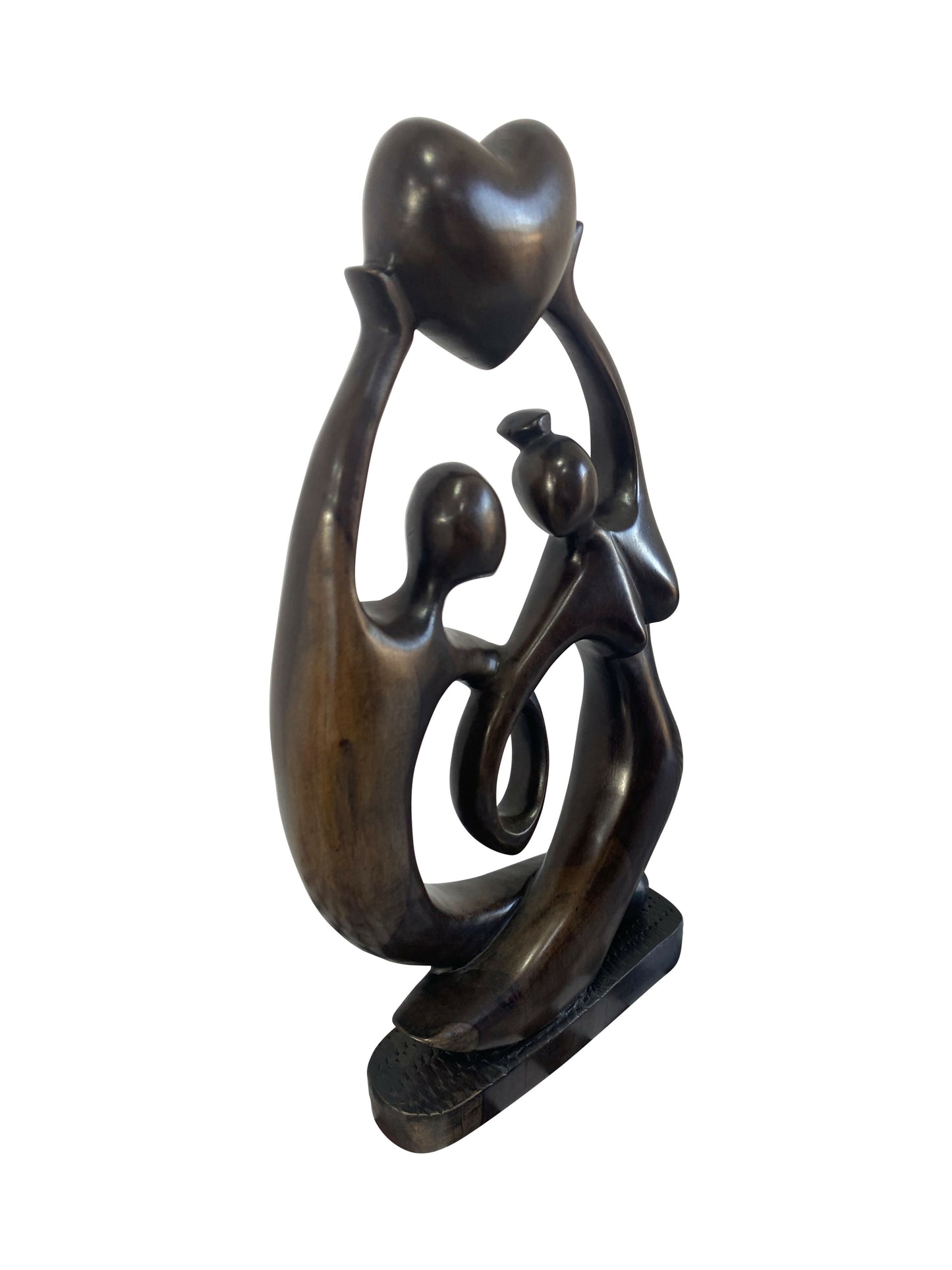 Gemeinsamer Weg – Holzskulptur eines liebenden Paares aus massivem Hartholz (42×20×6 cm)