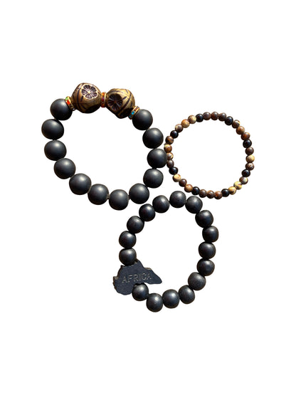 „Safari Noir“ Handgemachtes Armband-Set