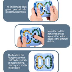 Cubo de Rubik con punta de dedo de inteligencia de frijol mágico giratorio, Este juguete puede entrenar la coordinación mano-ojo, la concentración, la paciencia, el pensamiento estratégico y la capacidad de resolución de problemas de los niños.