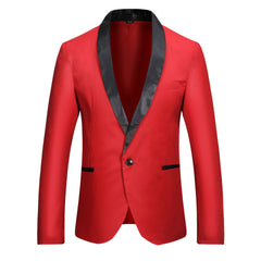 Blazer casual de una hilera con un botón para hombre