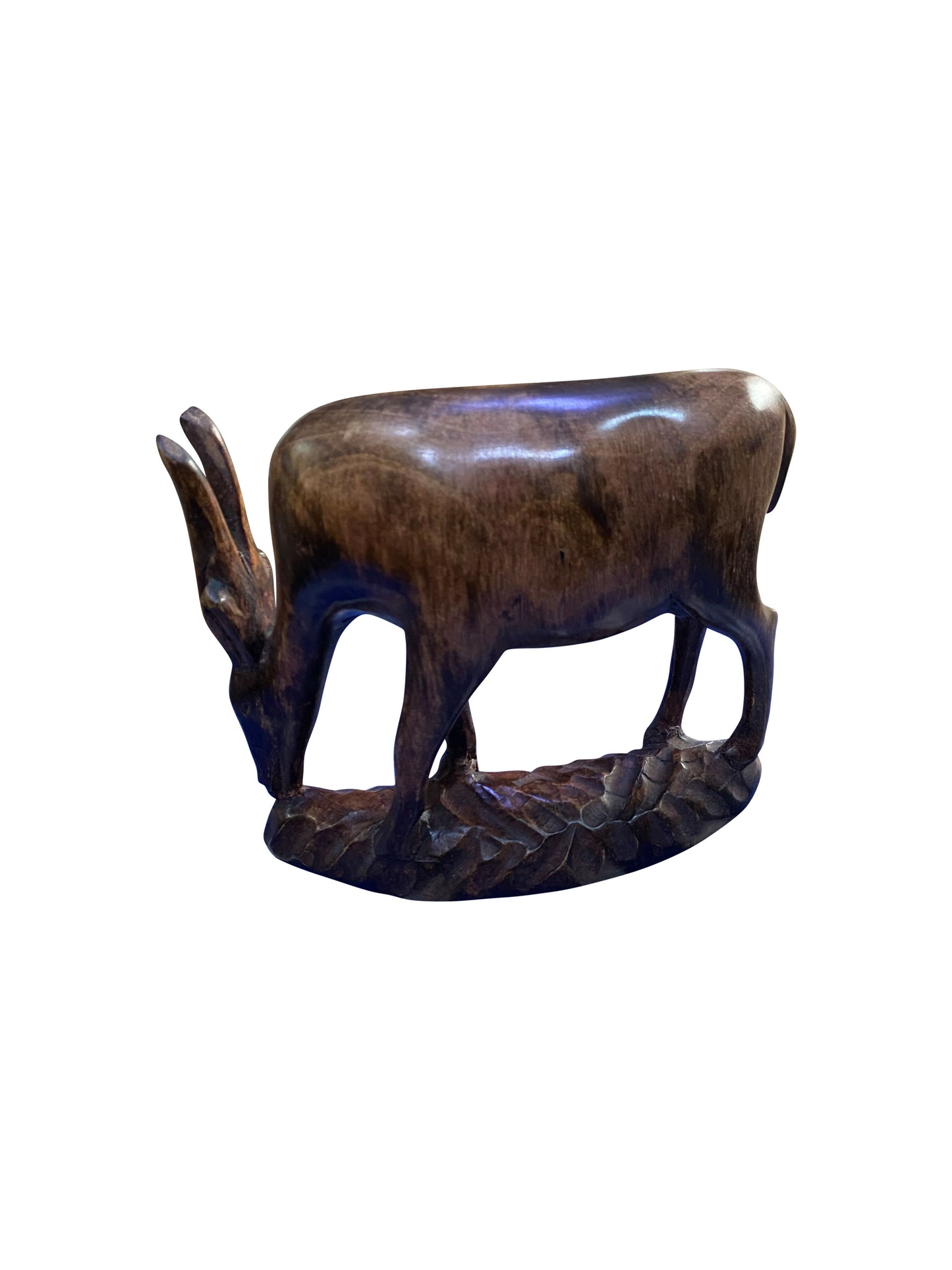 Elegante Rehfigur aus Ebenholz – Handgeschnitzte afrikanische Holzkunst (20 × 18 × 6 cm)