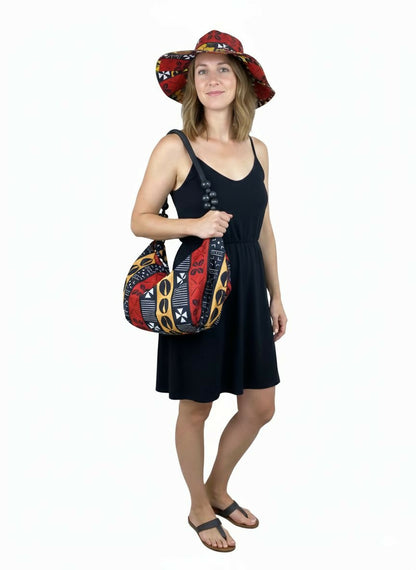 Kente Spirit Set Handgefertigte Tasche & Hut aus Ghana