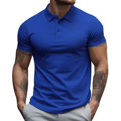 Polo De Color Liso Con Cuello Extragrande Para Hombre