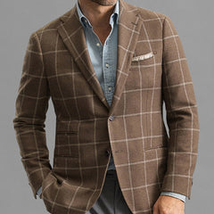 Blazer a rayas para hombre, corte entallado informal