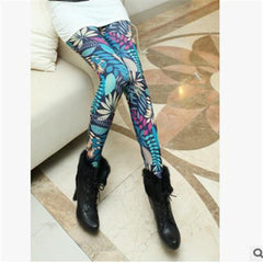 Leggings elásticos para mujer con estampado fino y muchos dibujos diferentes