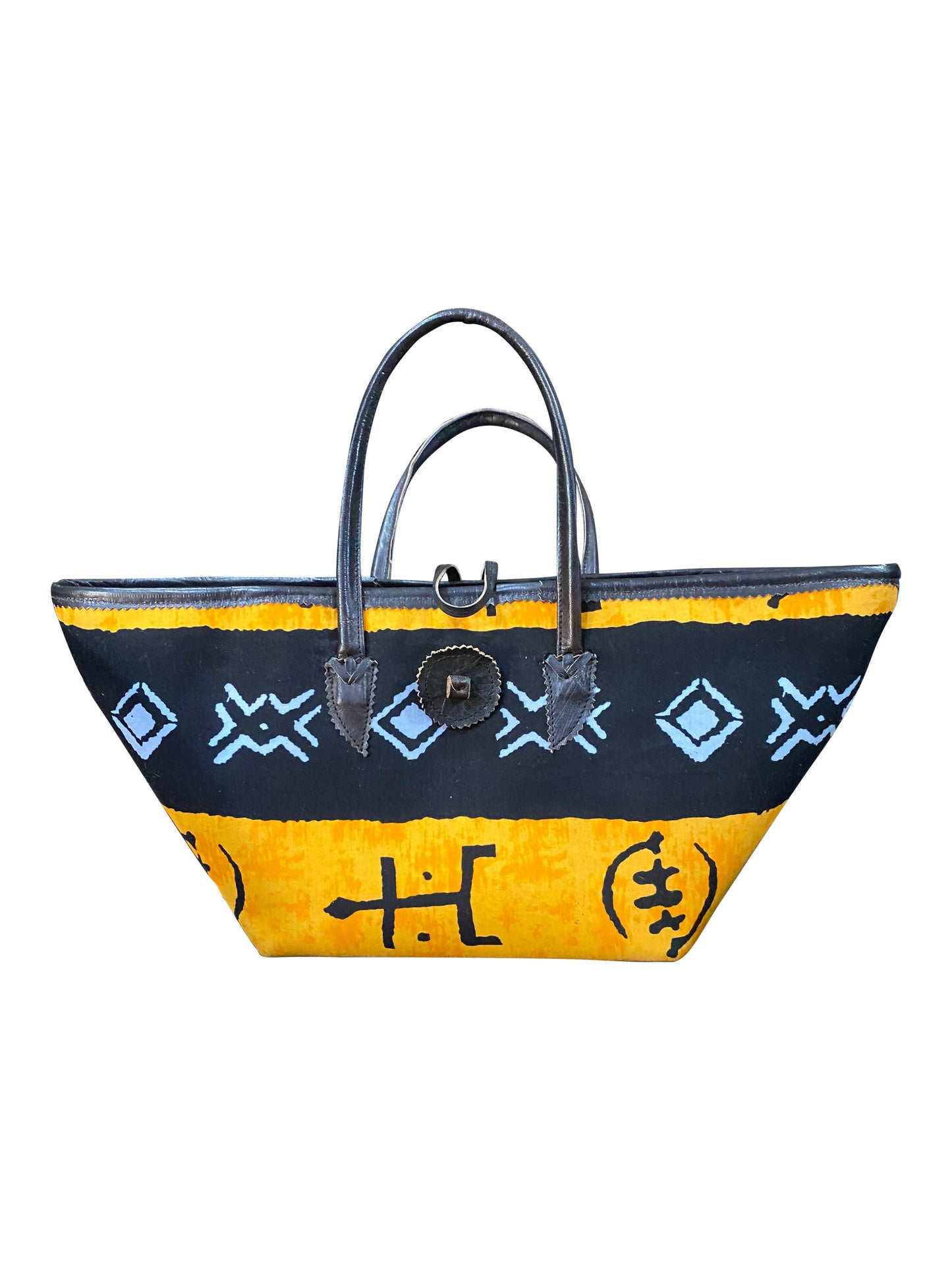 KENTE HERITAGE Handmade city handbag from Ghana with leather and Kente