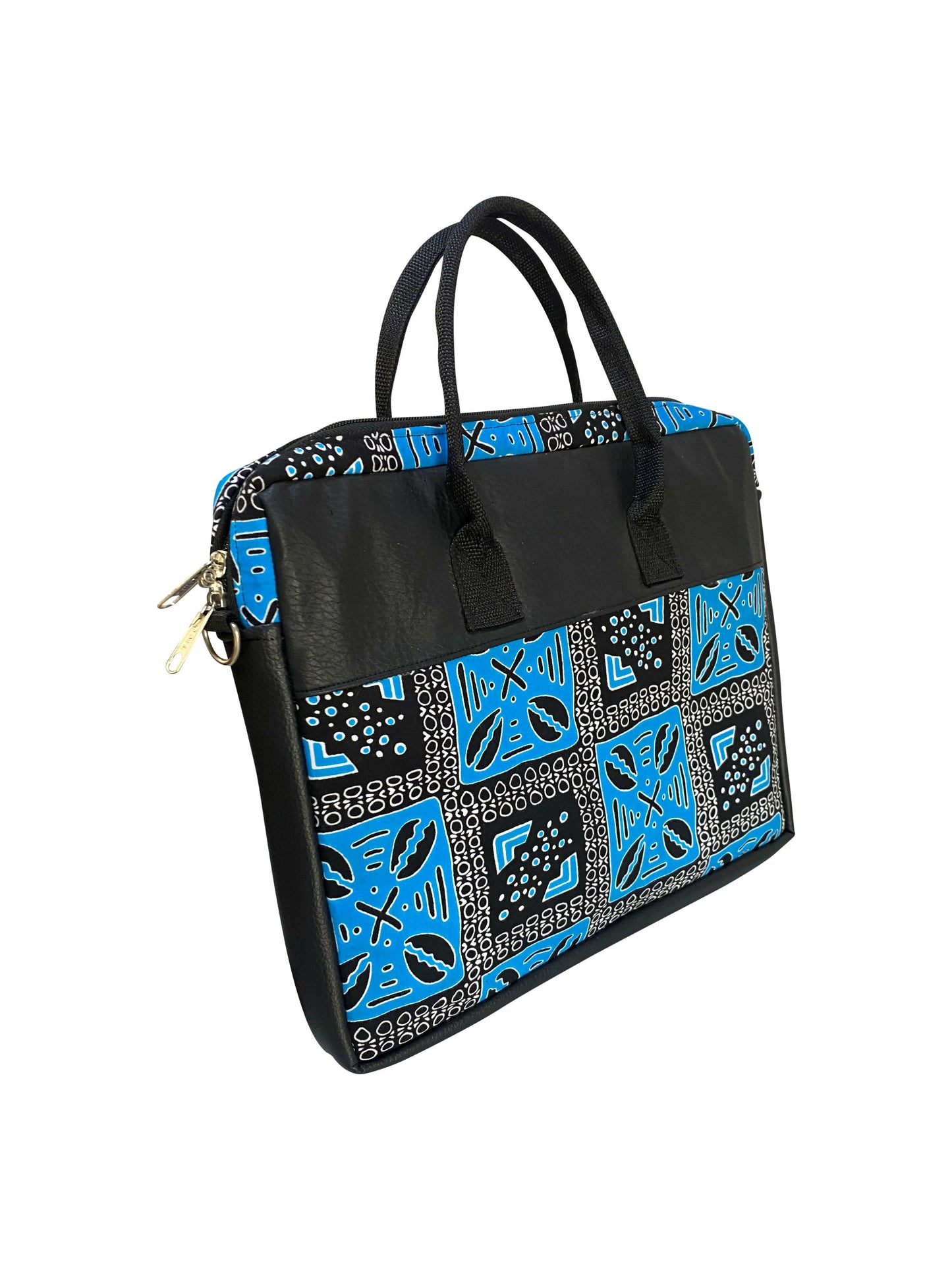 Blue Pattern Work Bag / Handgefertigte Laptoptasche aus Ghana