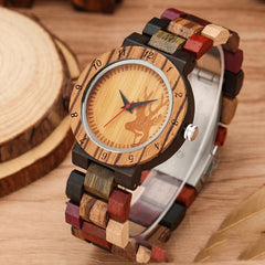 Elegancia y originalidad en tu muñeca: Reloj casual de cuarzo con madera coloreada