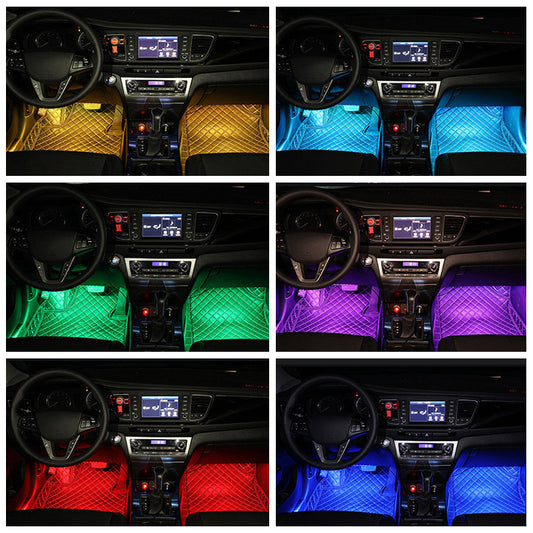 ¡Lámpara Decorativa LED de Estilo para Interior de Coche! 🚗✨  Luz Ambiental Impermeable de Tira RGB con Control Remoto Inalámbrico de Música 🎶🌈 Ideal para una Iluminación Personalizada y Elegante.