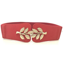 Elegante cinturón decorativo con hebilla de flor