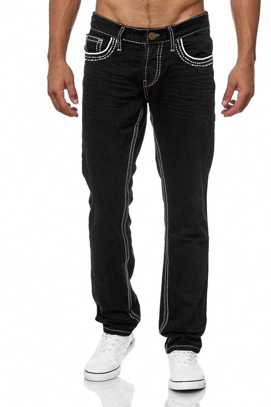 Pantalones vaqueros con bolsillos para hombre, pantalones rectos informales de negocios, ropa de calle diaria, ropa para hombre