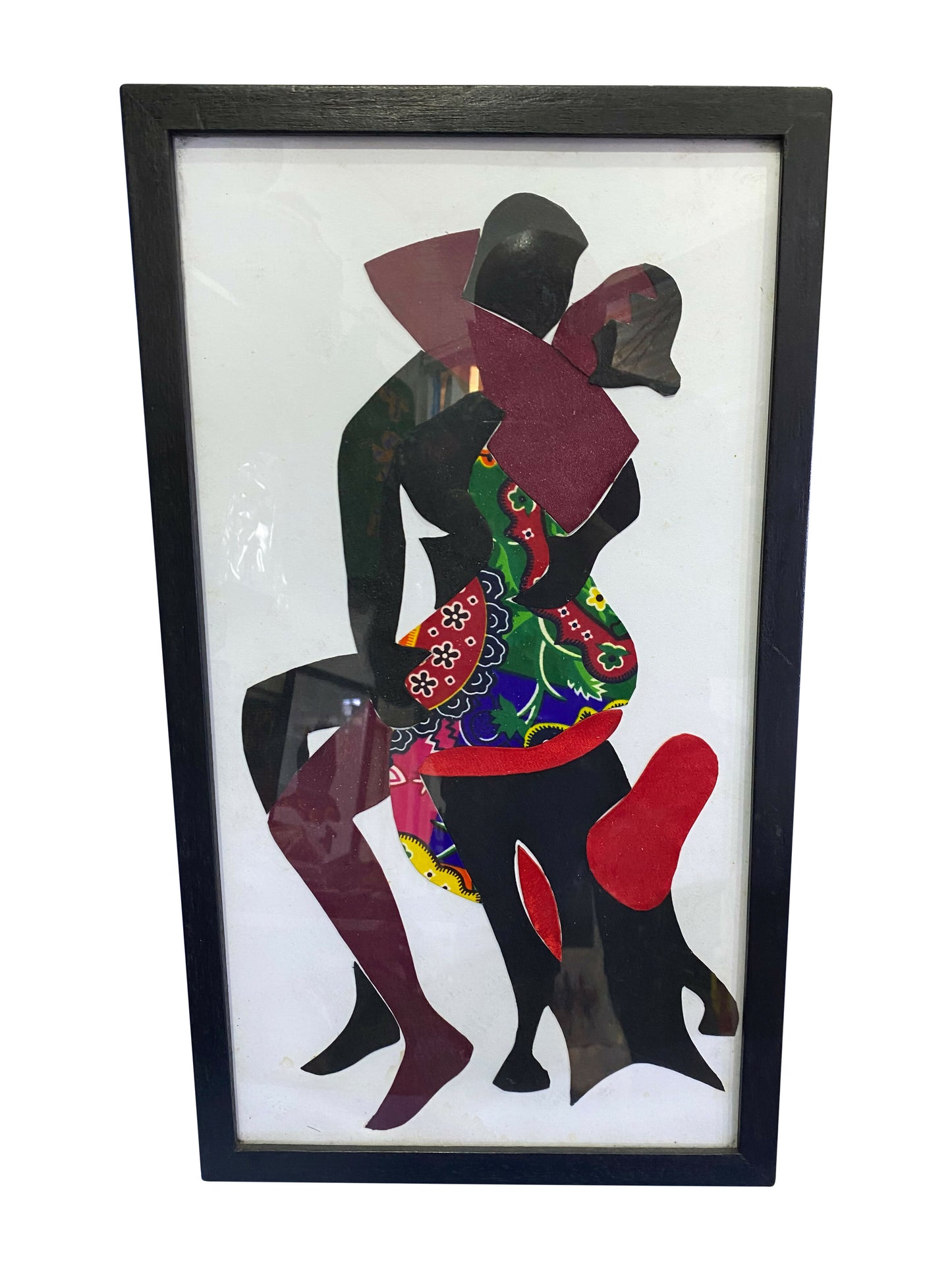 Afrikanisches Paar in Umarmung Handgefertigte Wandkunst (50 × 30 cm)