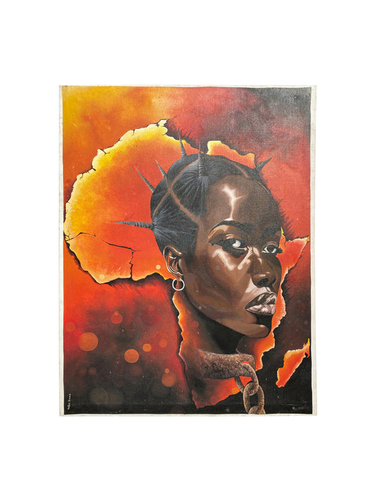 Pride of the Motherland – Stärke & Identität | Acryl auf Leinwand | 100 x 77 cm | Handgemalt in Ghana