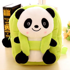 Mochila escolar de peluche para niños con dibujos animados de panda en diferentes colores