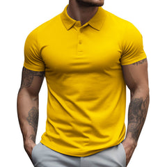 Polo De Color Liso Con Cuello Extragrande Para Hombre