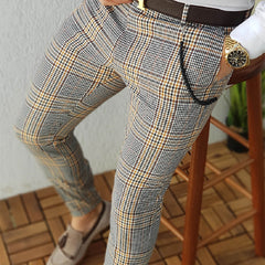 Pantalón elegante con diferentes estampados, pantalón recto de tiro medio