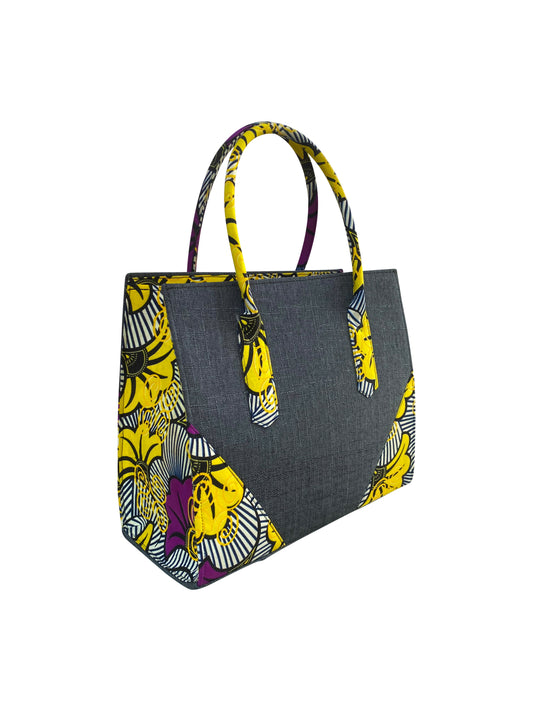 Kente Heritage Shopper Handgemachte Jute-Tasche aus Ghana 34×45×14cm