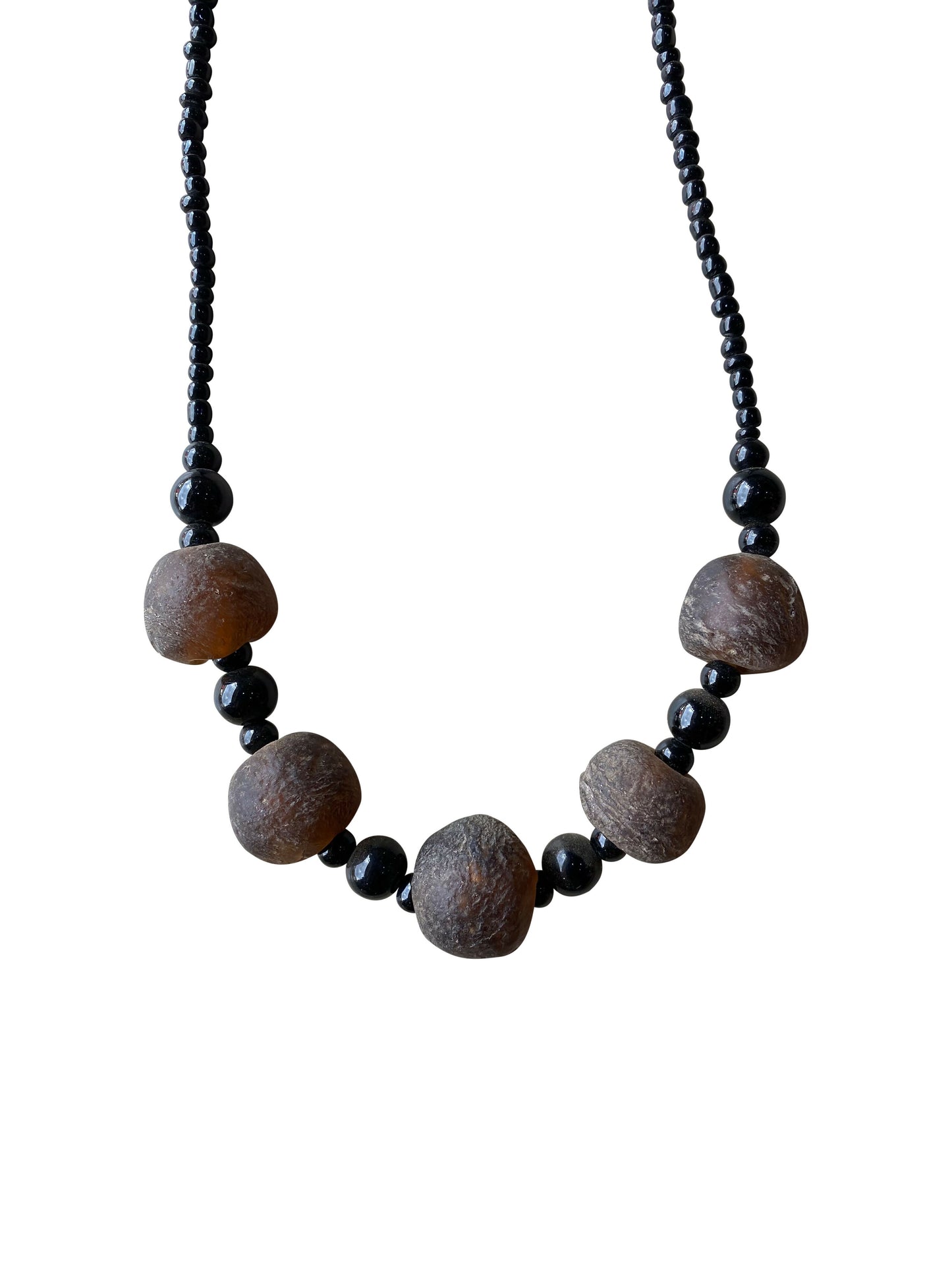 Sahara Night Designer Halskette mit fünf handgeformten Statement Elementen