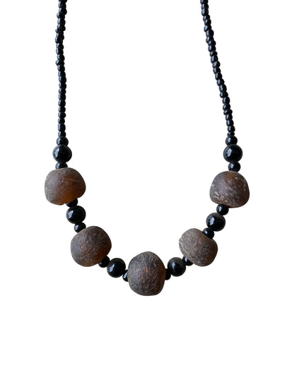 Sahara Night Designer Halskette mit fünf handgeformten Statement Elementen