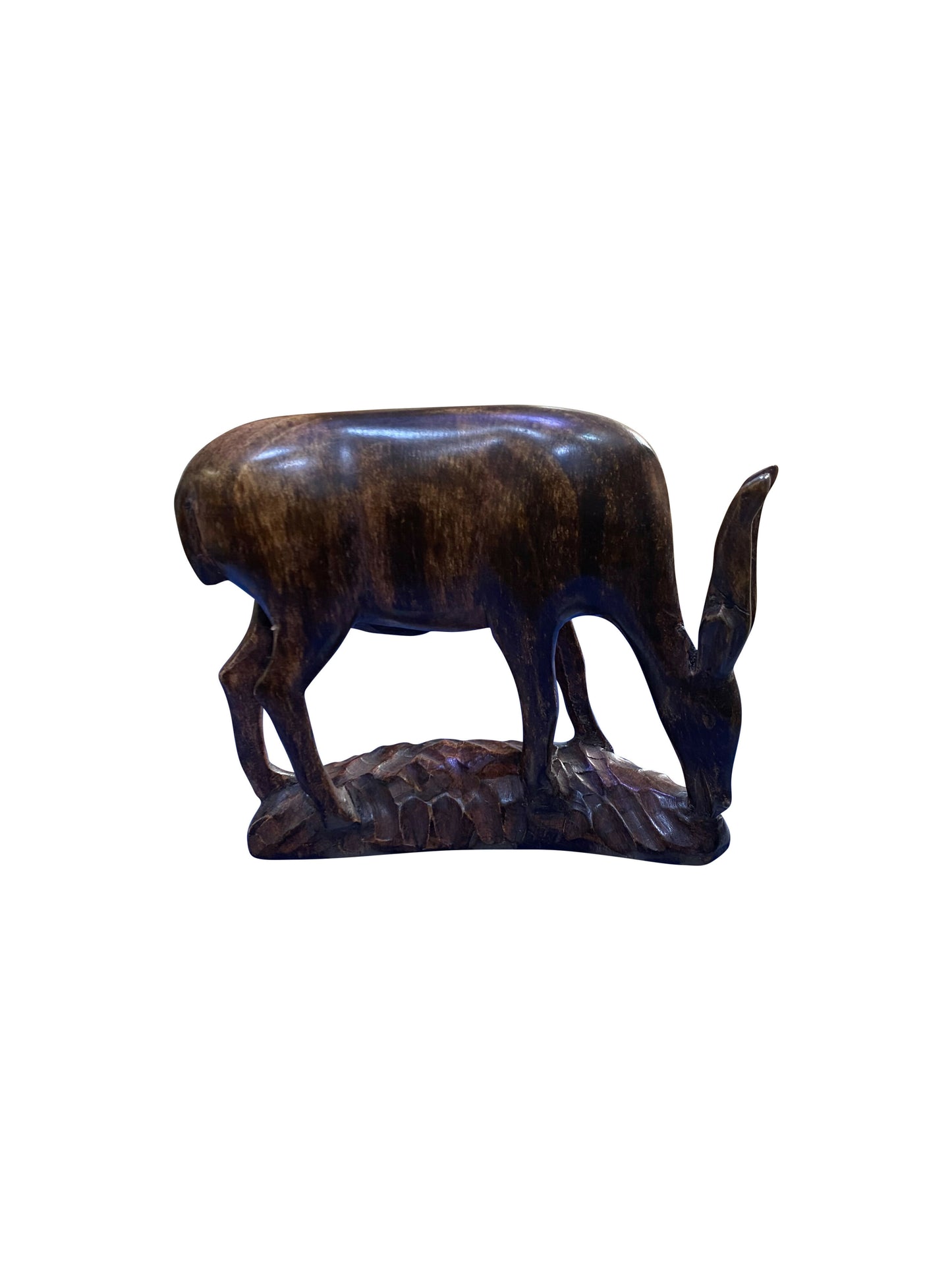 Elegante Rehfigur aus Ebenholz – Handgeschnitzte afrikanische Holzkunst (20 × 18 × 6 cm)