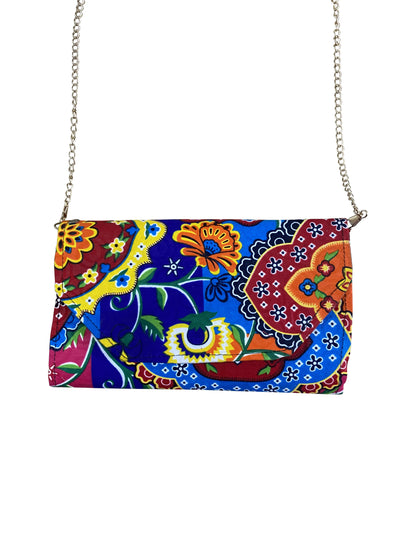 KENTE Clutch Handgefertigte Umhängetasche aus Ghana mit farbenfrohem Baumwollmuster