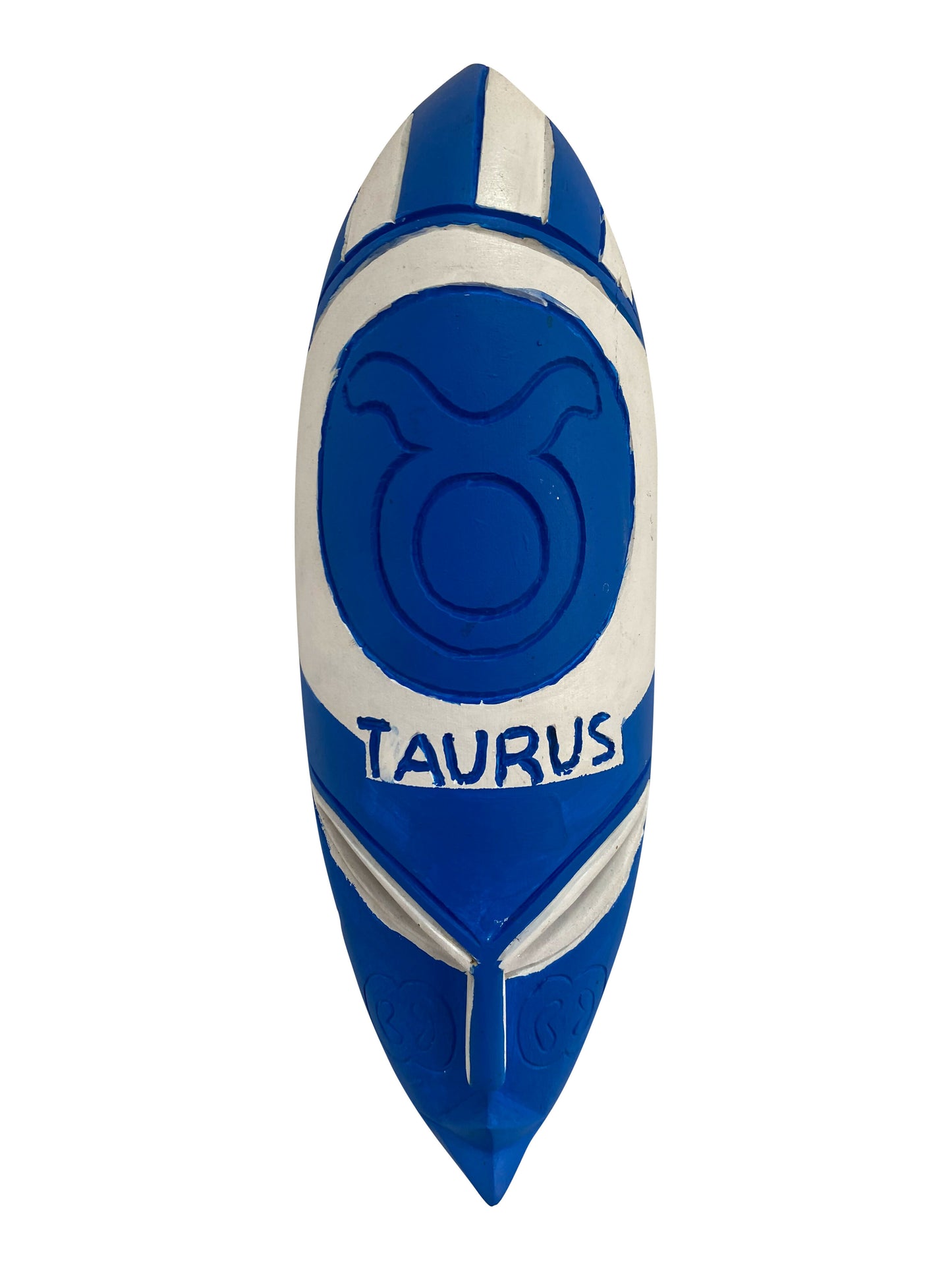 Sternzeichen-Maske Stier | Handgeschnitzt aus massivem Hartholz (37×12×6 cm)