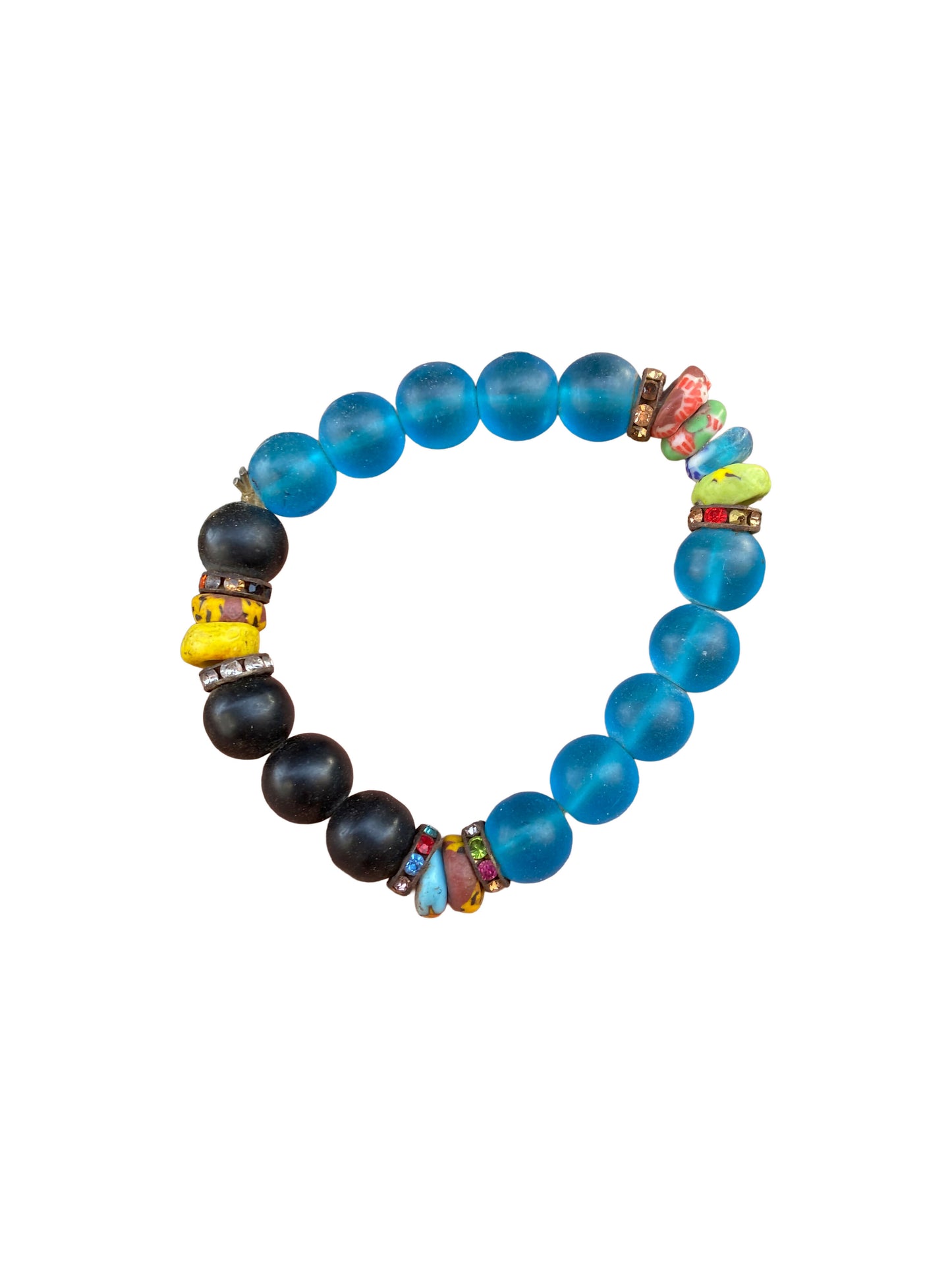 "Mosaic Ocean Charm Bracelet" Schickes Afrika-Armband mit Perlen