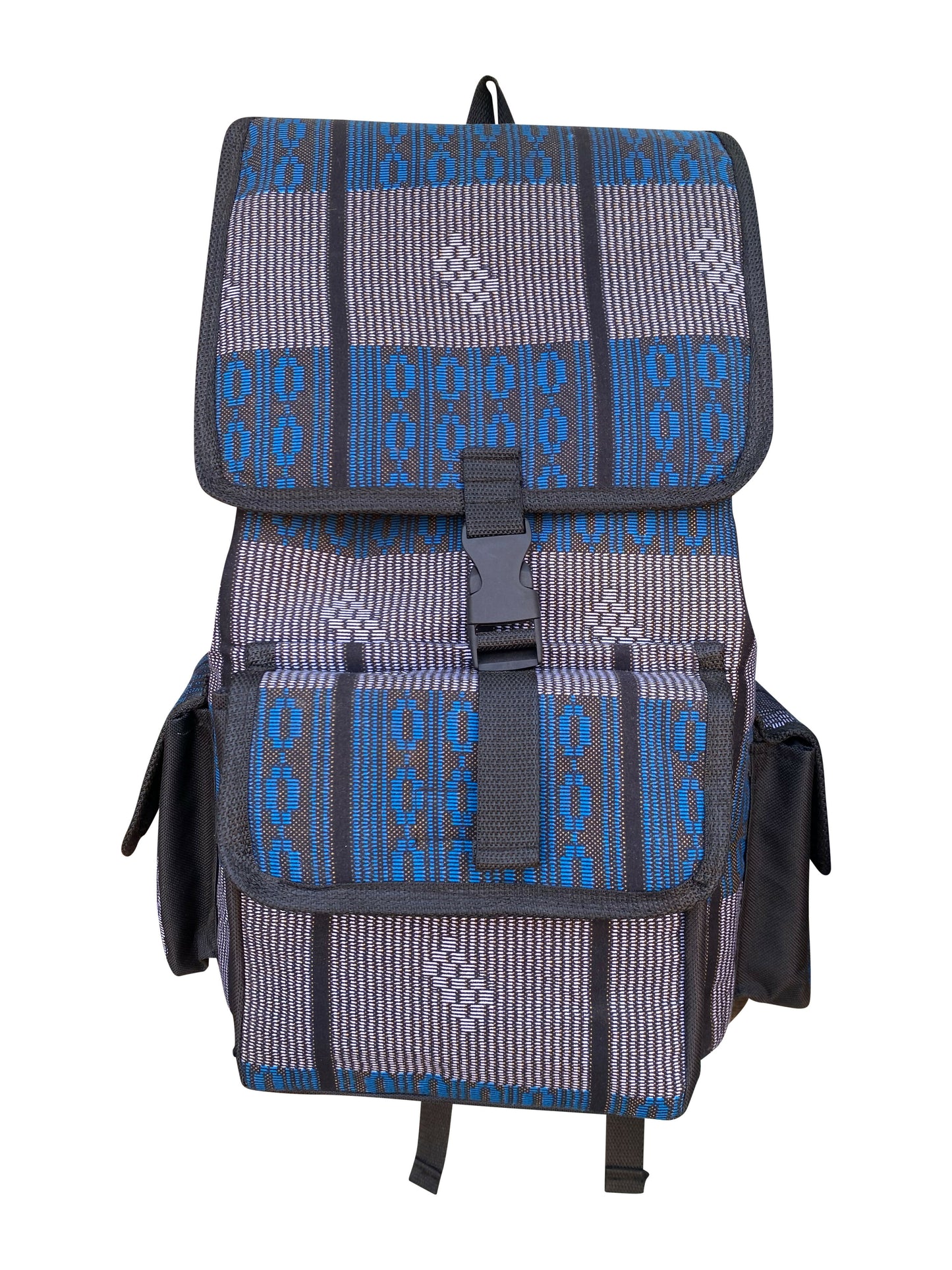 Classic Weave Rucksack Handarbeit aus Ghana mit traditionellem Muster 50×33×25cm