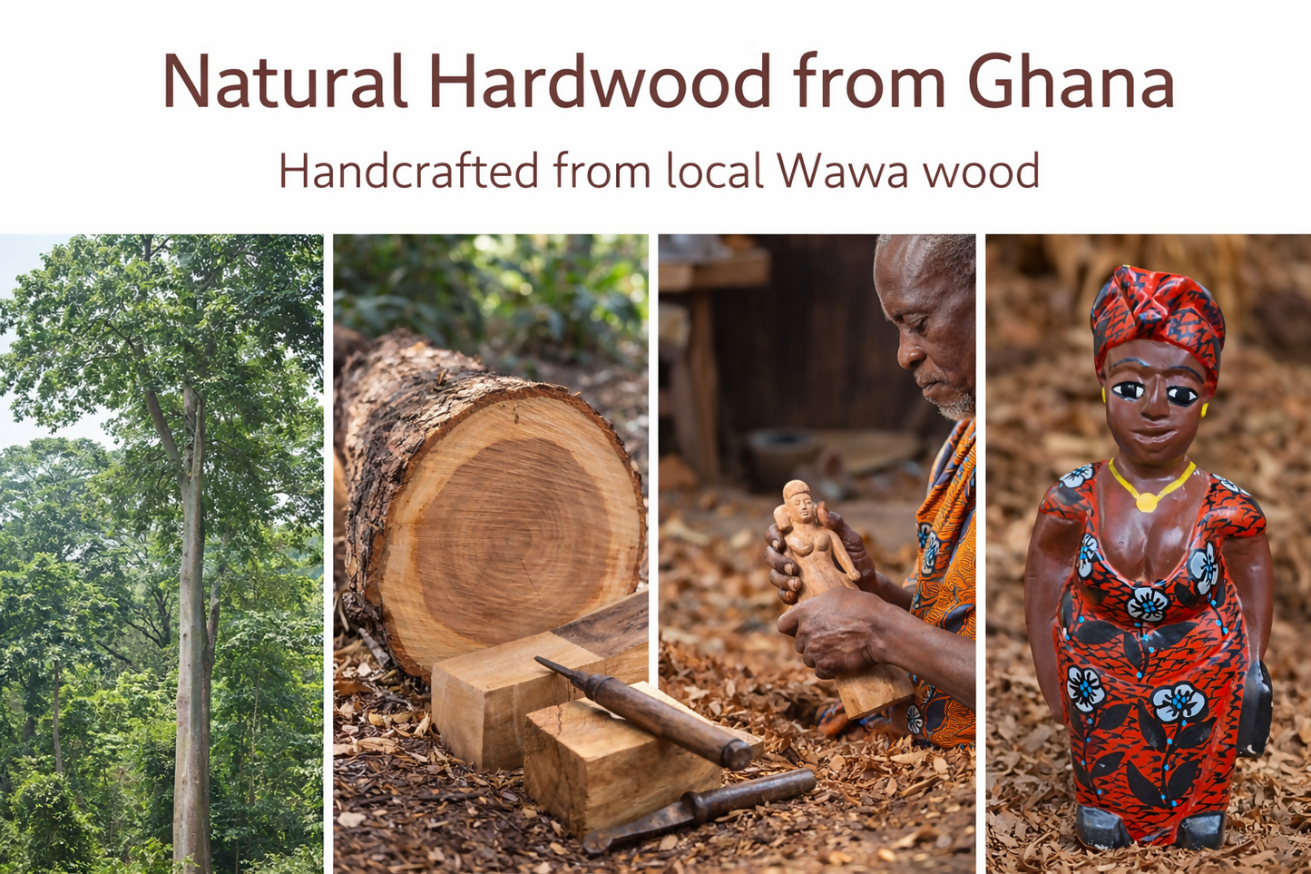 "Mama Africa" ​​hand-carved and hand-painted wooden figure from Ghana