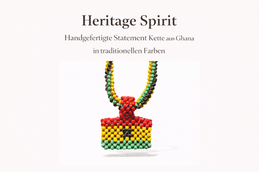 "Heritage Spirit" Handgefertigte Statement Kette aus Ghana in traditionellen Farben