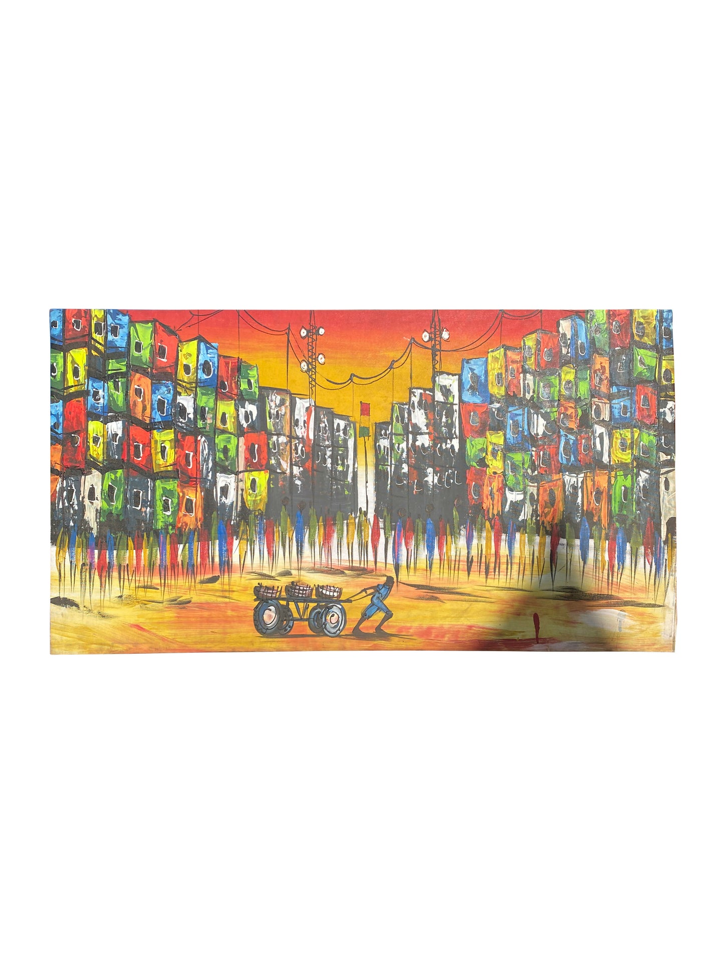 City Lights – Original Acrylgemälde auf Leinwand | Fleiß im Rhythmus der Großstadt (64 × 116 cm)
