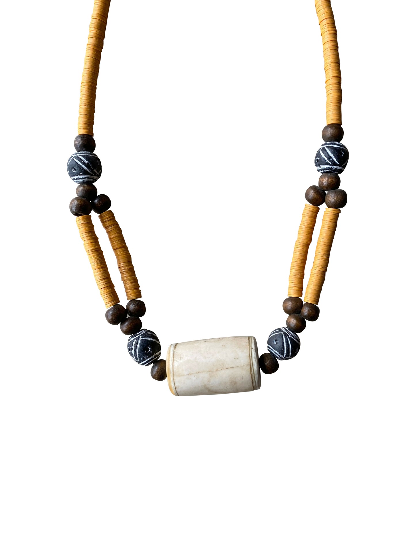 Handmade Designer Halskette aus Ghana mit bunten Recycling Perlen