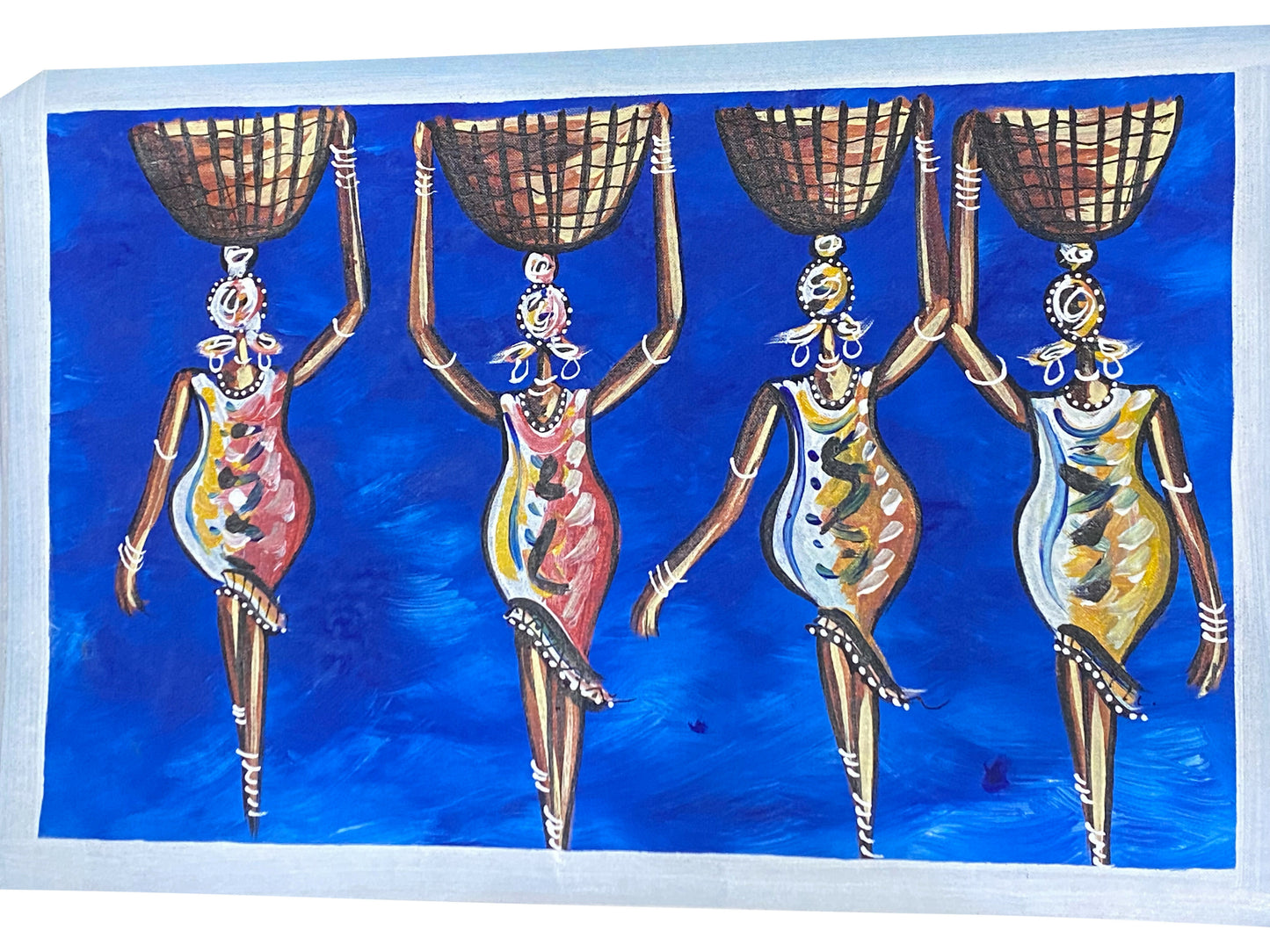 "Balanced Grace/ Getragene Leichtigkeit" Handgemalte Acrylkunst aus Ghana (50 × 69 cm)