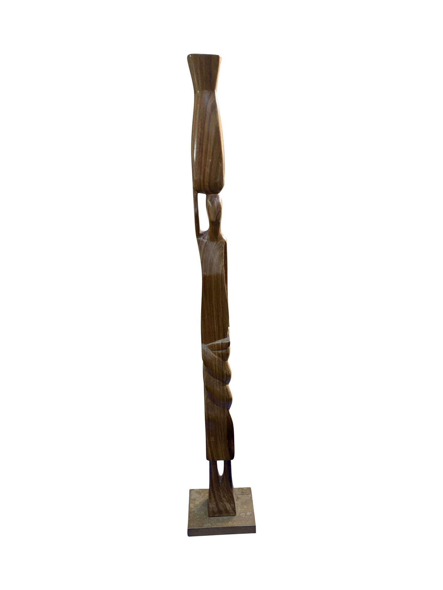 Skulpturaler Kerzenhalter „Woman“ aus Thickwood – Handgefertigte Holzfigur (63 × 10 cm)