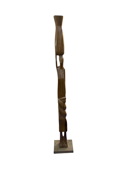 Skulpturaler Kerzenhalter „Woman“ aus Thickwood – Handgefertigte Holzfigur (63 × 10 cm)