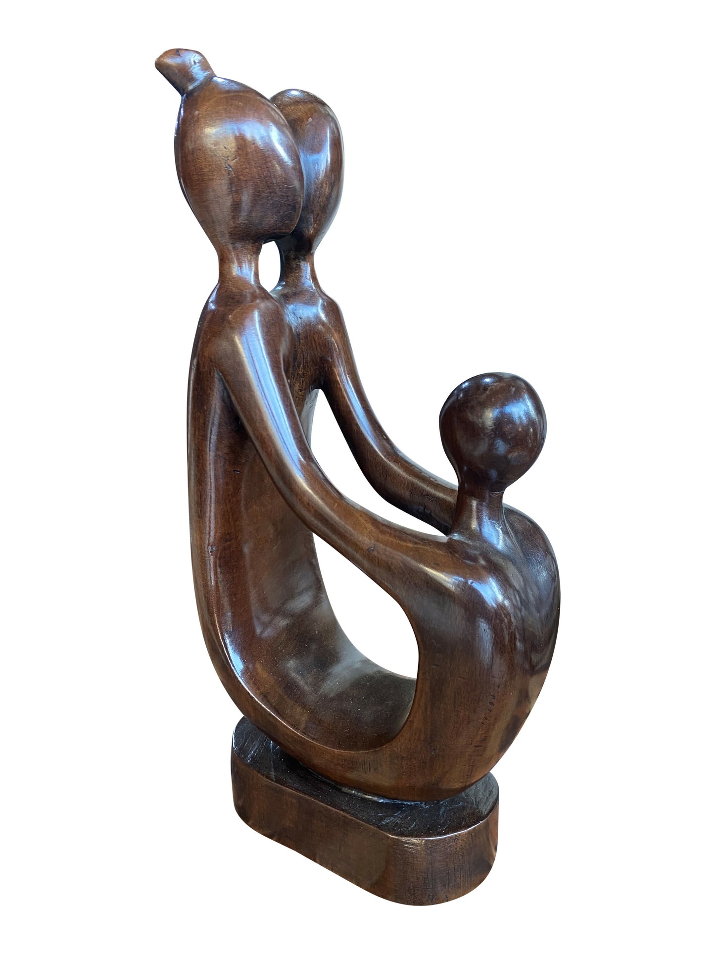 Family Bond – Handgeschnitzte Ebenholz-Skulptur | Symbol für Liebe & Zusammenhalt (32 × 16 × 5 cm)