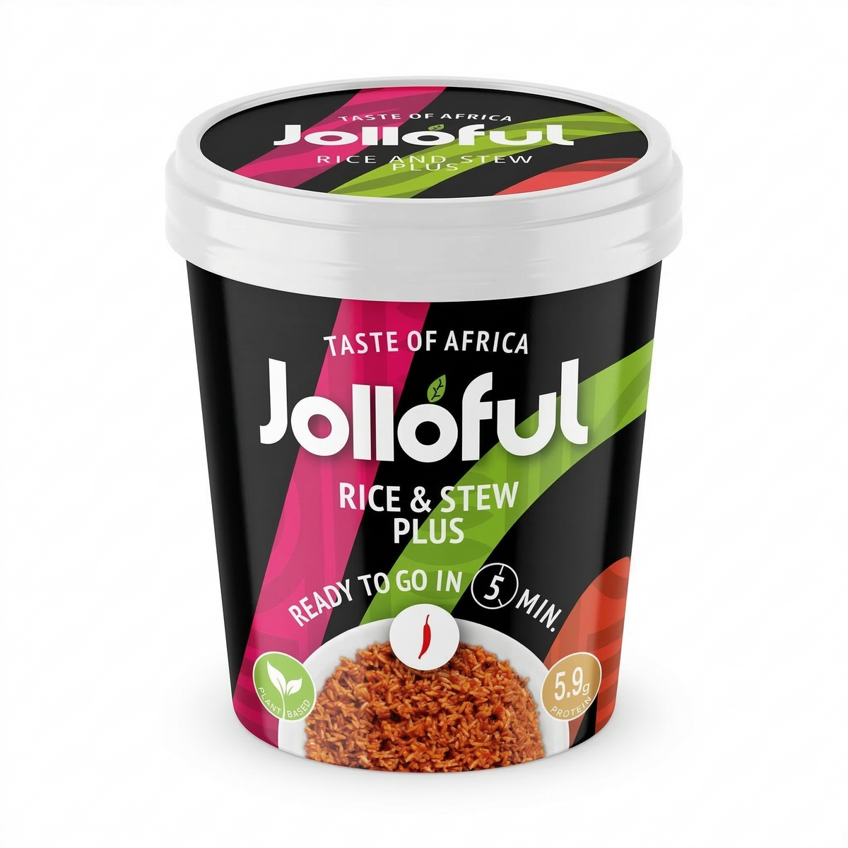 Jolloful Taste of Africa Probierpaket (8er-Box) | Vegane afrikanische Fertiggerichte im Becher – 4 Sorten (je 2x)