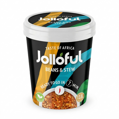 Jolloful Taste of Africa Probierpaket (8er-Box) | Vegane afrikanische Fertiggerichte im Becher – 4 Sorten (je 2x)