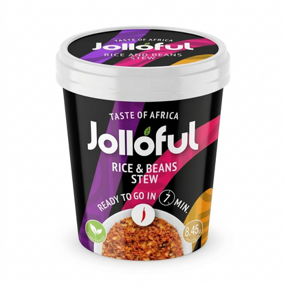 Jolloful Taste of Africa Probierpaket (8er-Box) | Vegane afrikanische Fertiggerichte im Becher – 4 Sorten (je 2x)