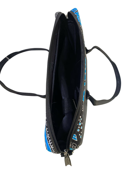 Blue Pattern Work Bag / Handgefertigte Laptoptasche aus Ghana