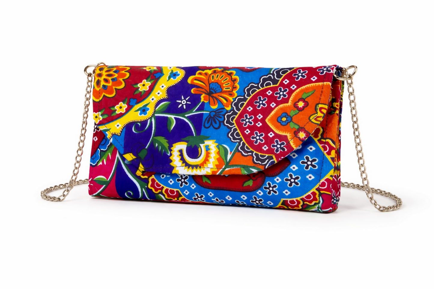 KENTE Clutch Handgefertigte Umhängetasche aus Ghana mit farbenfrohem Baumwollmuster