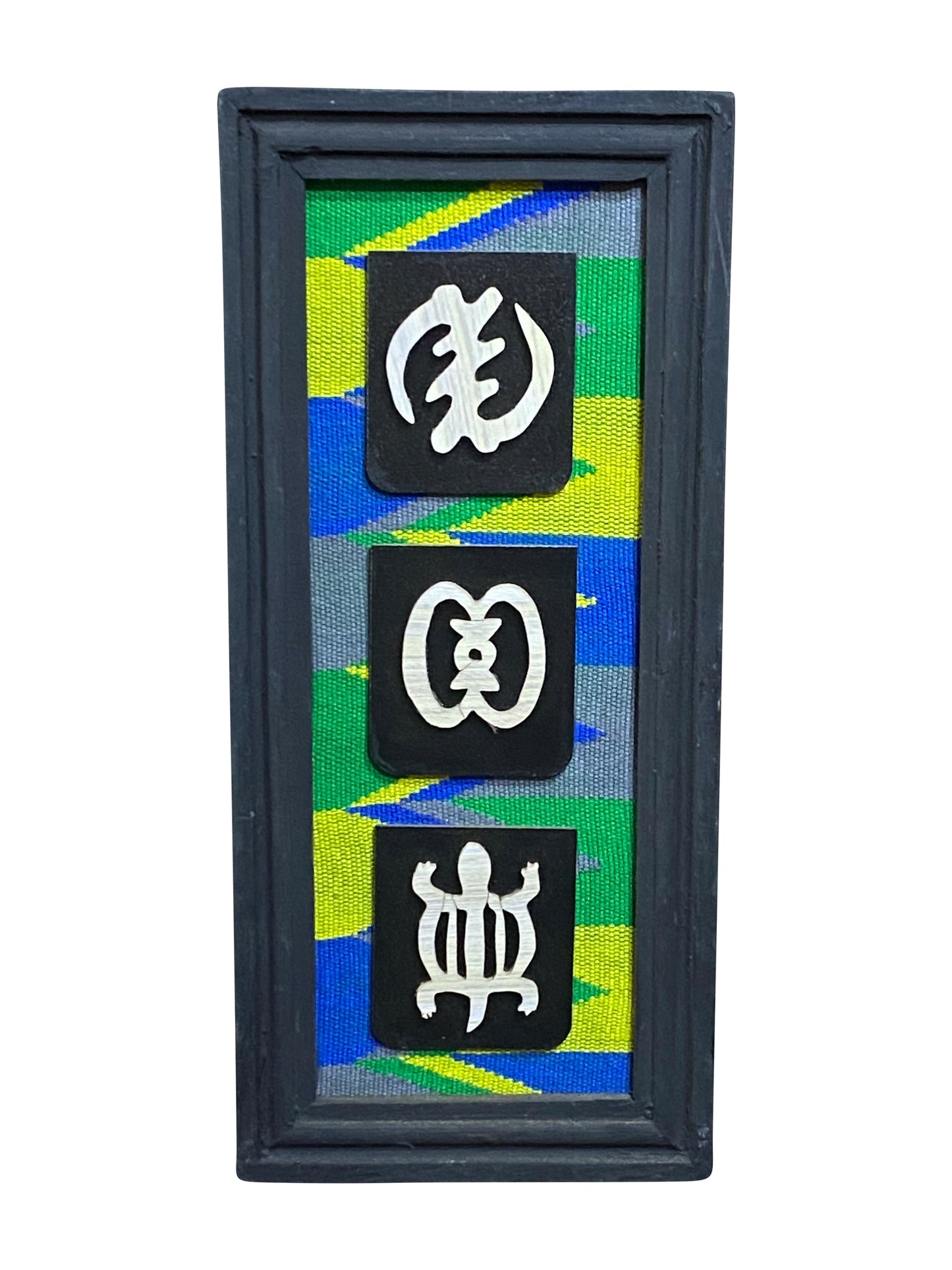 Handgefertigtes Adinkra-Kunstwerk aus Ghana Spirituelle Wandkunst (43 × 12 cm)